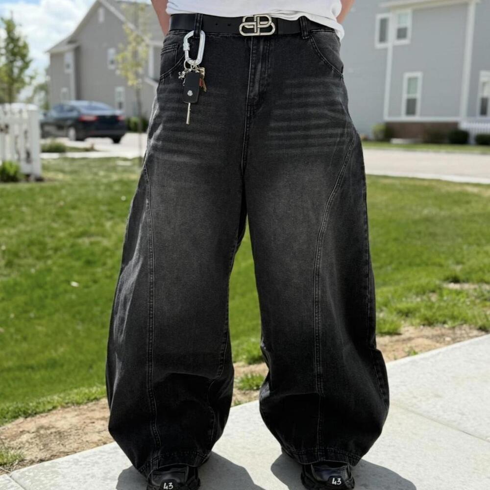 vintage super baggy black washed jeans🖨️